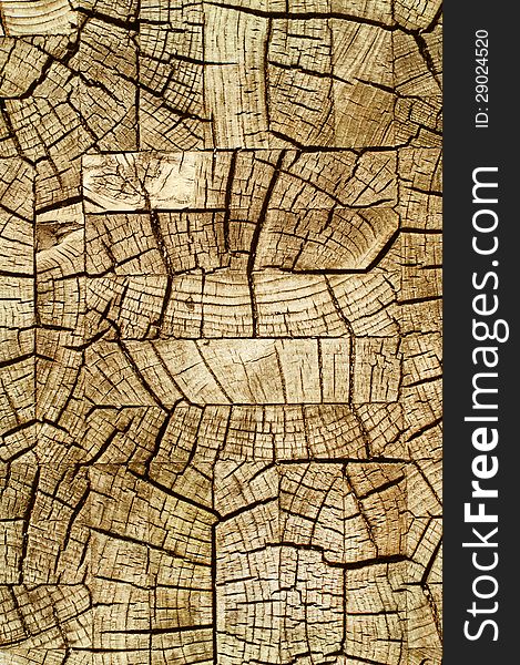 Old cracked wooden texture in brown colors