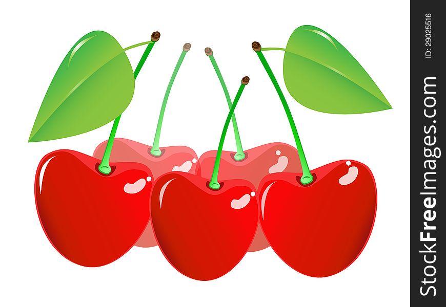 Cherry On A White Background
