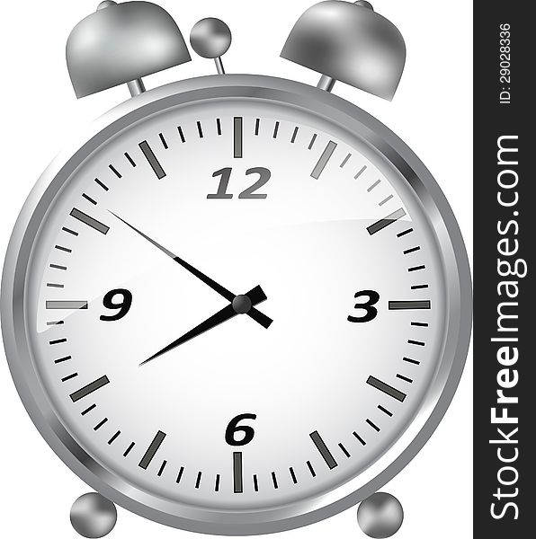 Vector illustrations alarm clock isolated on white background
