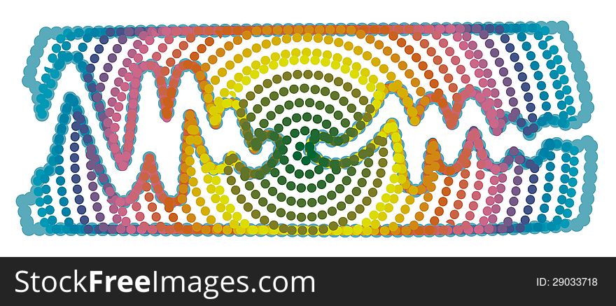 Abstract colorful vibrant wave of music in dot style. Abstract colorful vibrant wave of music in dot style