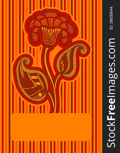 Floral design in orange colors for invitation, greeting card, cover. Floral design in orange colors for invitation, greeting card, cover.
