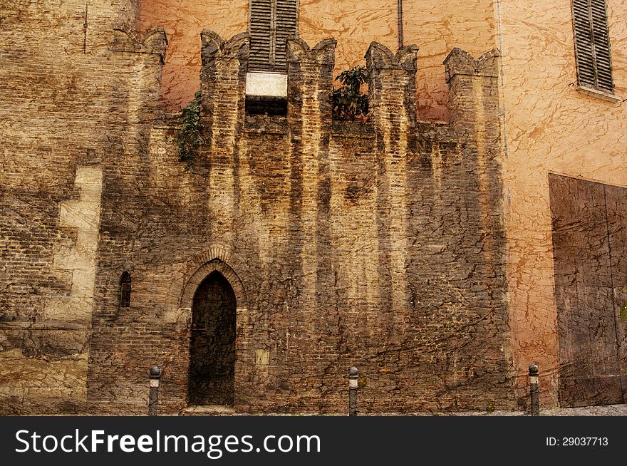 Ancient Wall In Modena Italy