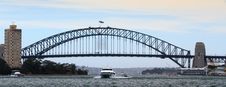 Boats Under Harbour Bridge Royalty Free Stock Photography Boats Under Harbour Bridge Royalty Free Stock Photography
