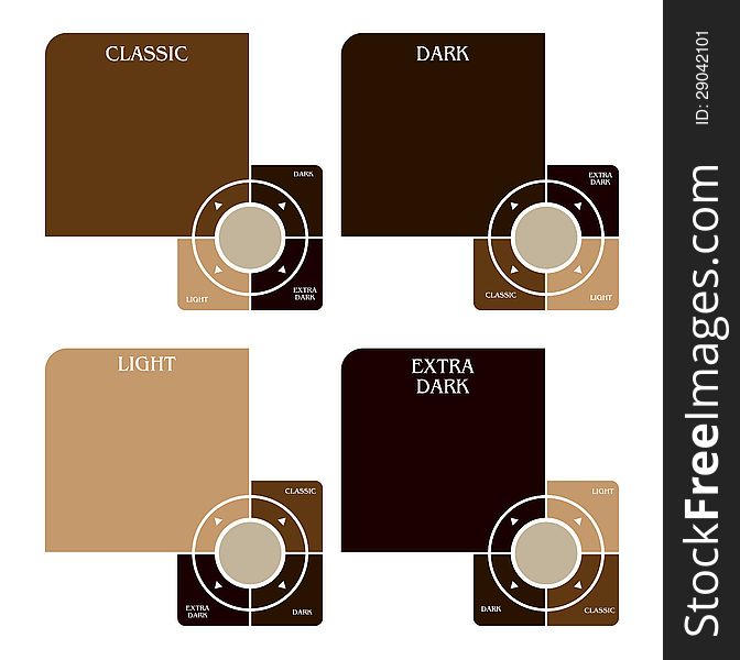 Collection of styled coffee labels, roast level. Vector illustration. Collection of styled coffee labels, roast level. Vector illustration.