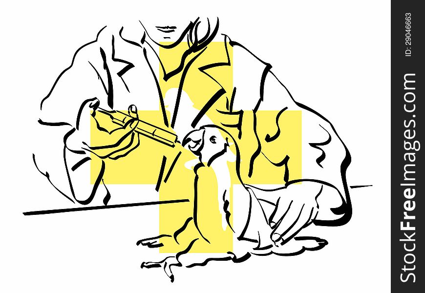 Illustration of an veterinarian at work