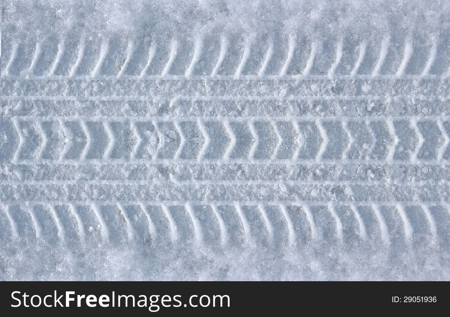 Tire Track In The Snow