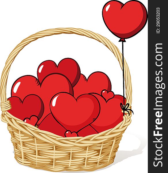 Basket full of love - hearts