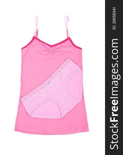 Pink panties with white polka dots and matching tank top #2. Pink panties with white polka dots and matching tank top #2.