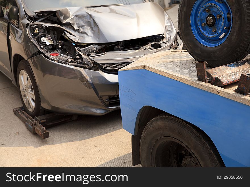 Carts, forklifts Car accident