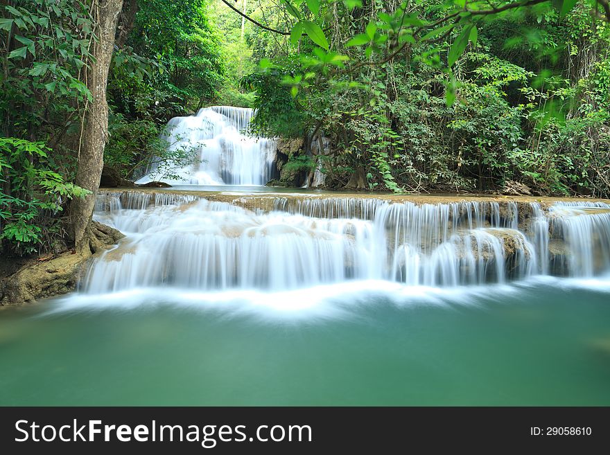 Deep Forest Waterfall In Kanchanaburi