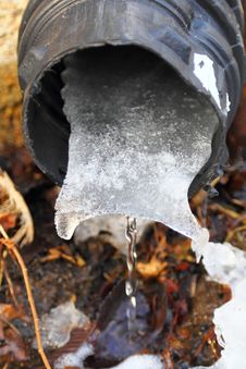 Melting Snow Ice Stock Photo