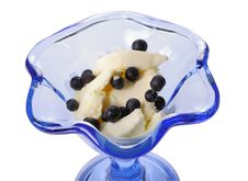 Ice Cream With Bilberry Stock Photos