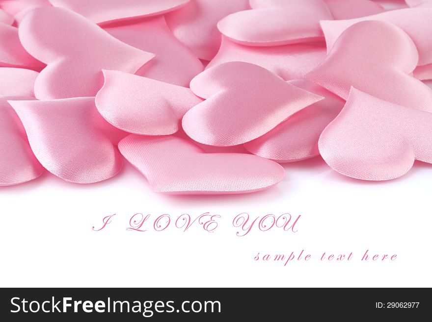 Pink hearts background with space for your text