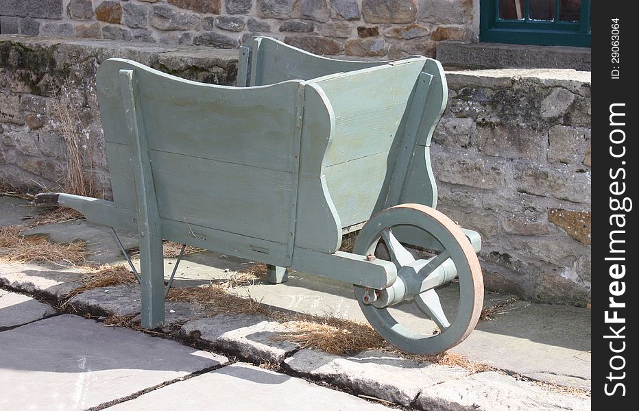 Wooden Wheelbarrow.