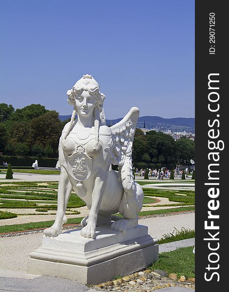 Sphinx In the garden of the Belvedere Palace, Vienna. Austria