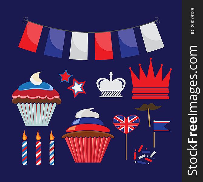Set of icons for United Kingdom party