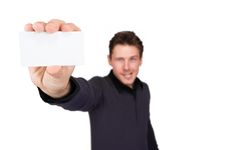 Man With Business Card Stock Photos