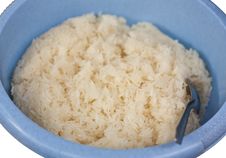 Lump Of Sticky-rice In Plastic Bowl Stock Photo Lump Of Sticky-rice In Plastic Bowl Stock Photo