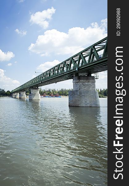 Railway Bridge over the river of Danube