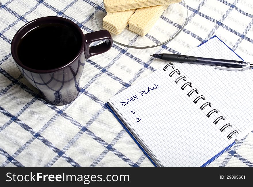 Notebook On A Table