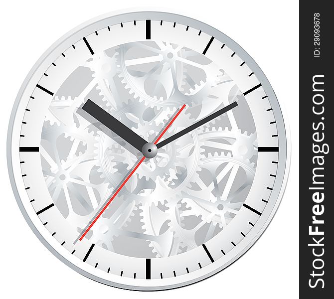 Wall clock. Vector illustration.