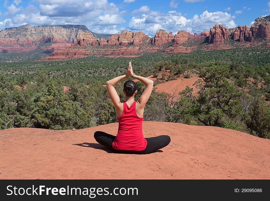 Mediitation in serene Sedona Arizona. Mediitation in serene Sedona Arizona