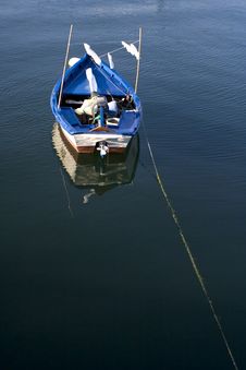 Blue Fishing Boat Royalty Free Stock Photography