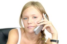 Girl Talking On Phone Stock Photography