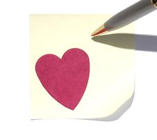 Post-It With A Heart Royalty Free Stock Images