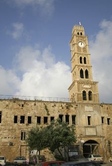 Old Clock Tower Akko Stock Images