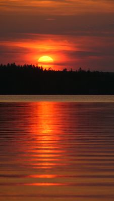 Red Sunset Over Sea Or Lake Royalty Free Stock Photo Red Sunset Over Sea Or Lake Royalty Free Stock Photo