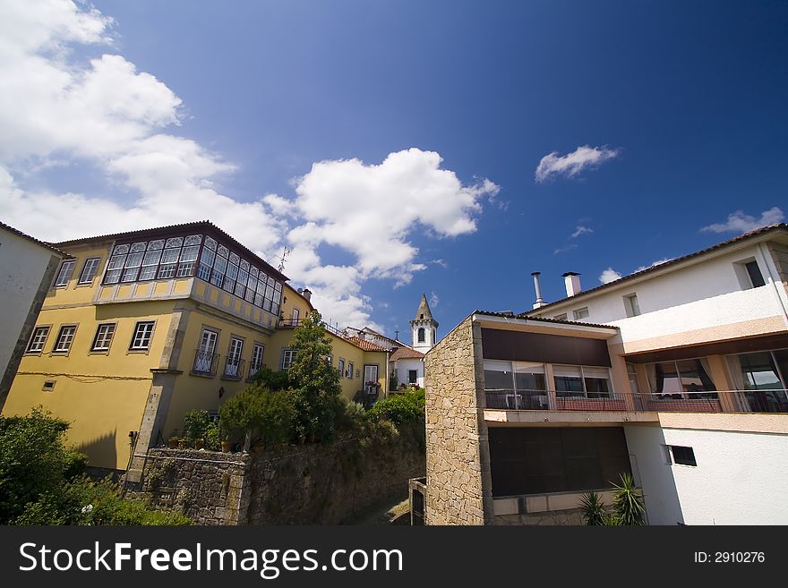 Colorfull italian style villa in a sunny day with blue sky. Colorfull italian style villa in a sunny day with blue sky