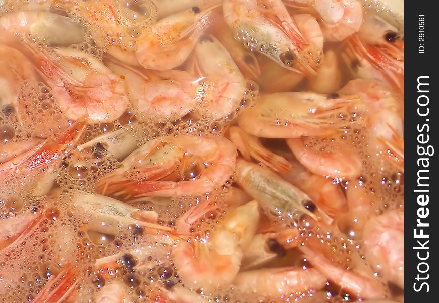 Prepared shrimp - food backgro