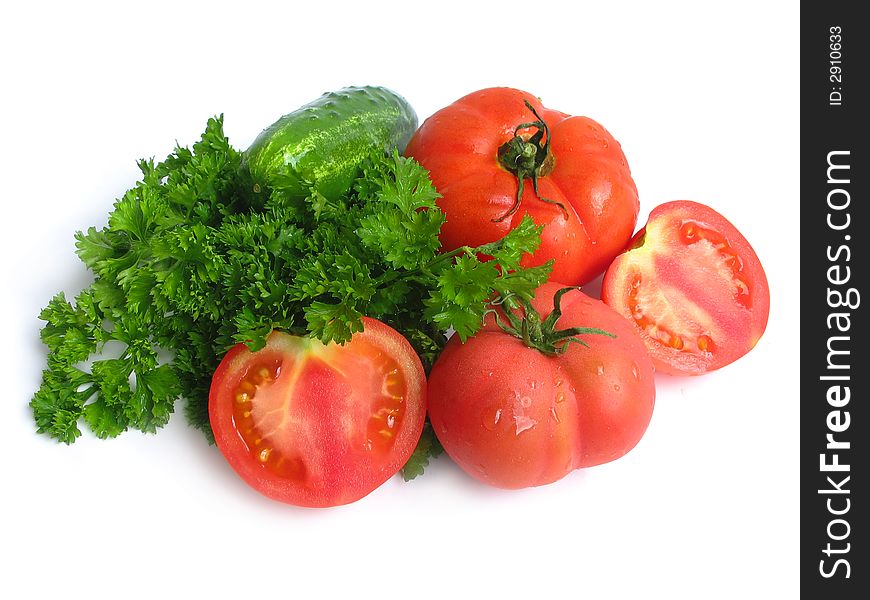 Fresh tasty vegetables isolated on white background. Fresh tasty vegetables isolated on white background
