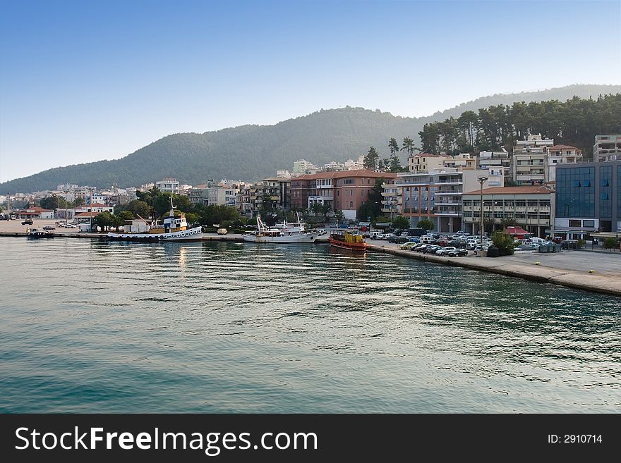 Igumenita - Greek small fishing port in the morning light. Igumenita - Greek small fishing port in the morning light