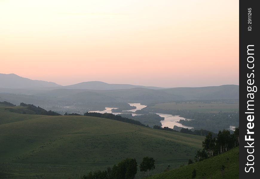 Russian nature, river. Altay region