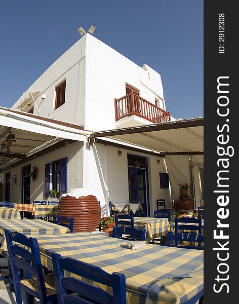 Greek island taverna restaurant cyclades