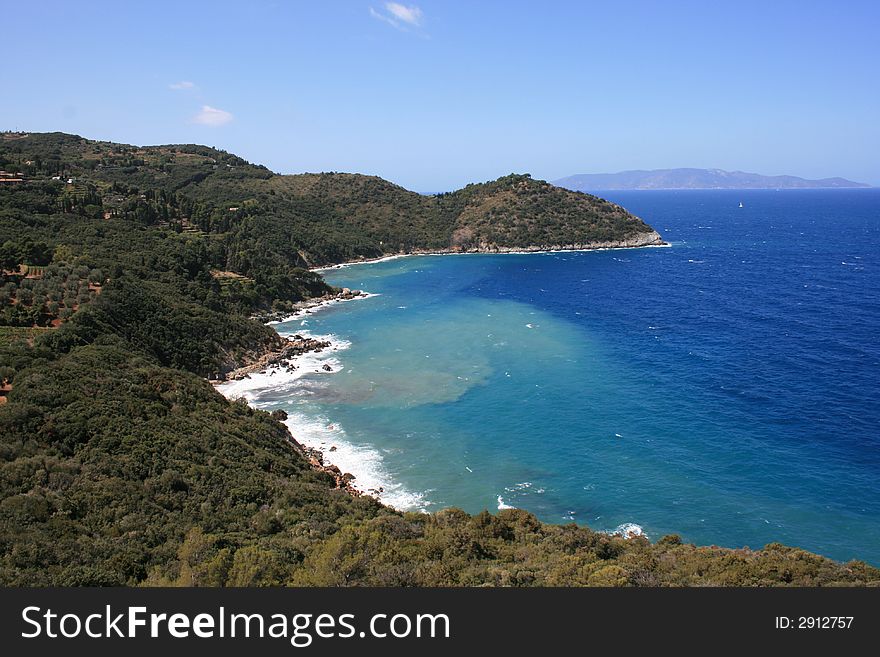 A coast view with in italy