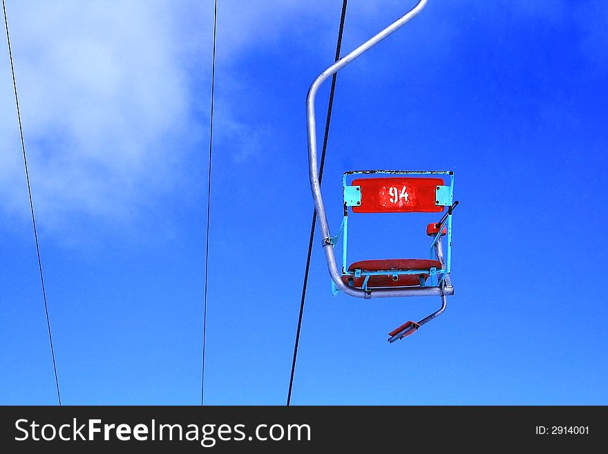 A photo of chair lift At mountains snow resort