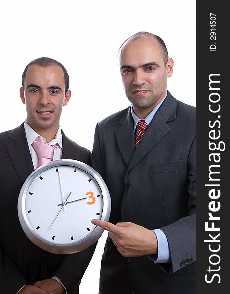 Business Men With Clock