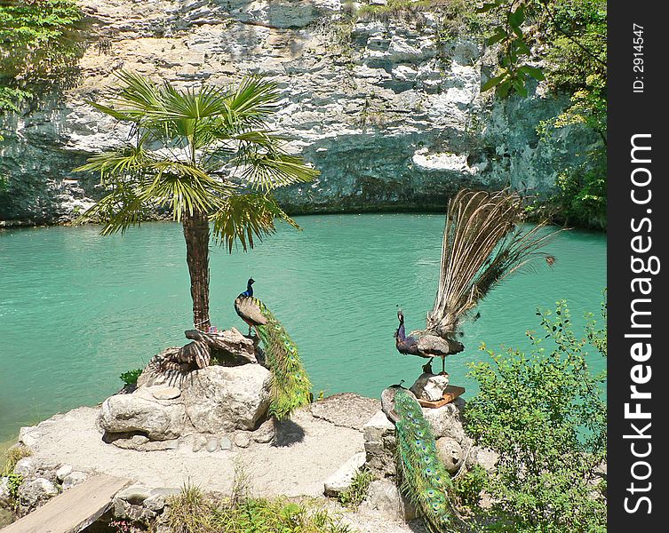 Beautiful blue lake in Abhazia. Beautiful blue lake in Abhazia.