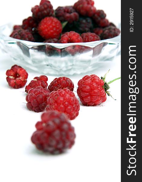 Raspberry isolated in White Background