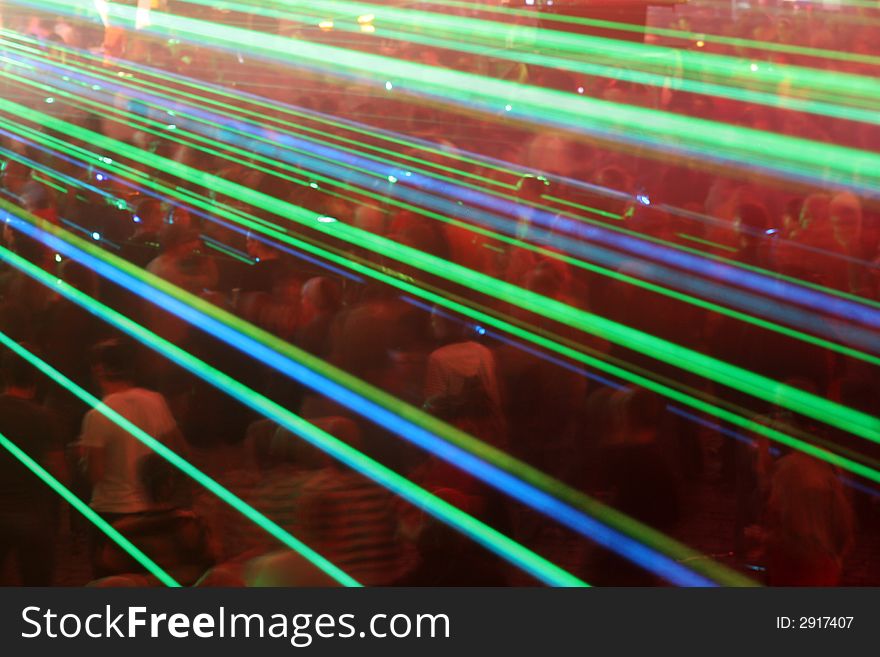 Laser show at event over the audience. Laser show at event over the audience