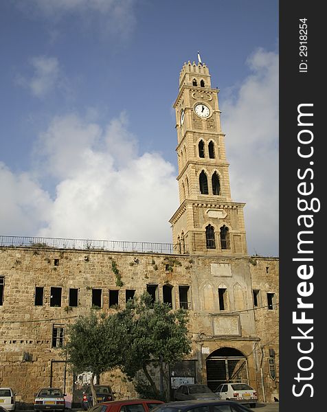 Old clock tower akko israel