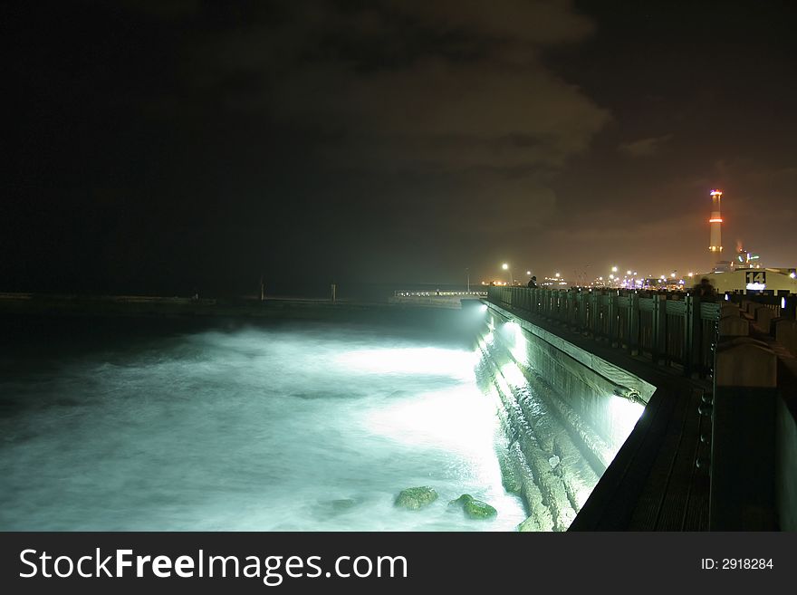 Pier by night tel aviv israel. Pier by night tel aviv israel