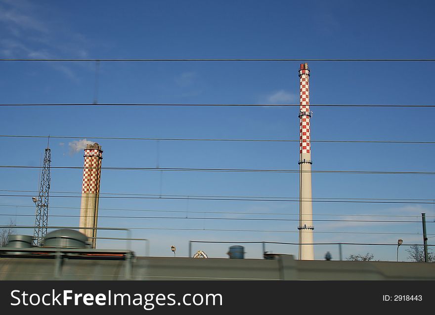 Smoking factory chimney in poland