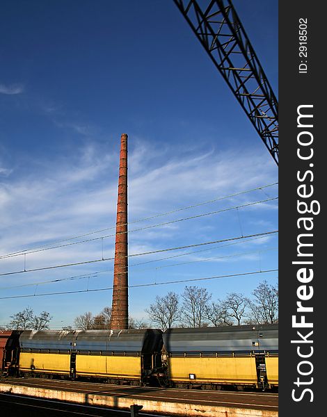 Smoking factory chimney in poland