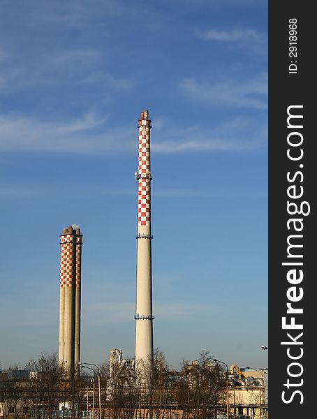 Smoking factory chimney in poland