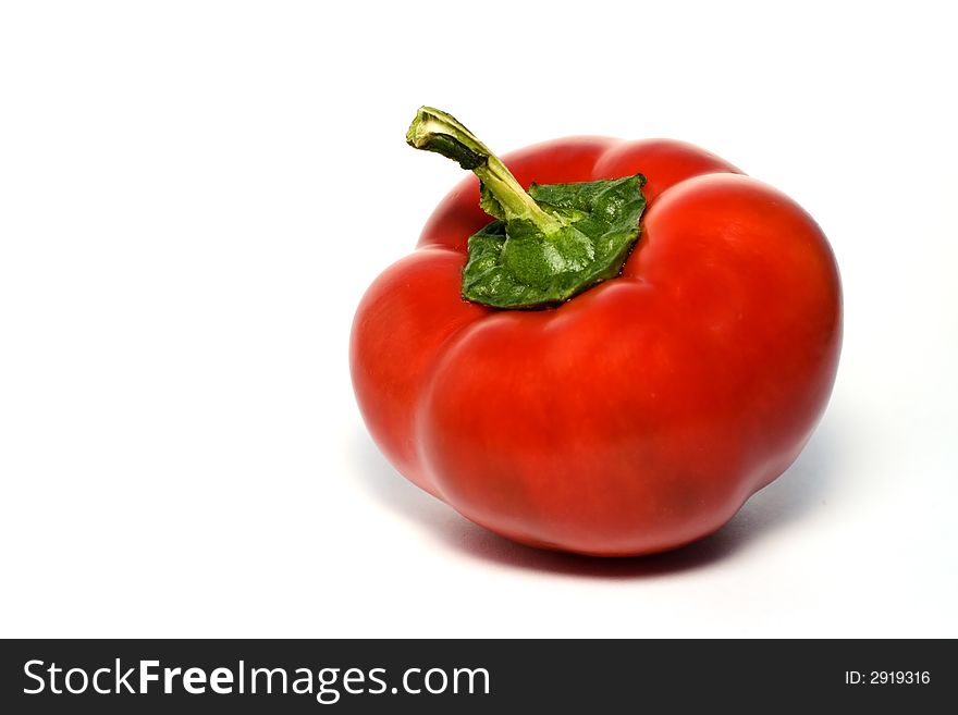 Red paprika isolated over white background. Red paprika isolated over white background