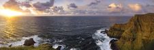 Panorama Of The Sunset And Lacada Point - Part Of The Giant S Causeway Royalty Free Stock Photography